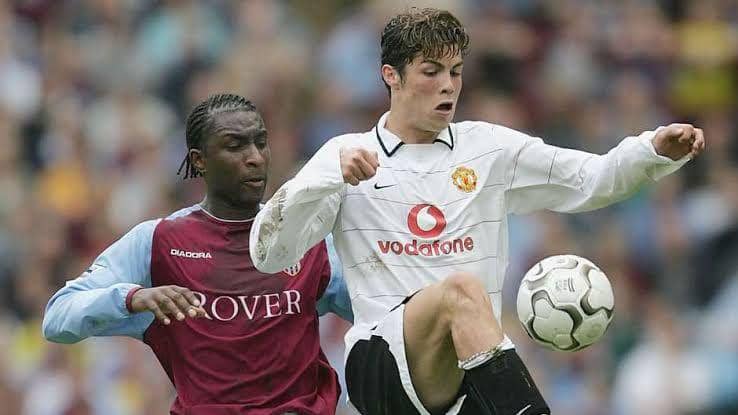 potret Cristiano Ronaldo dalam laga kontra Aston Villa (footyroom.co)