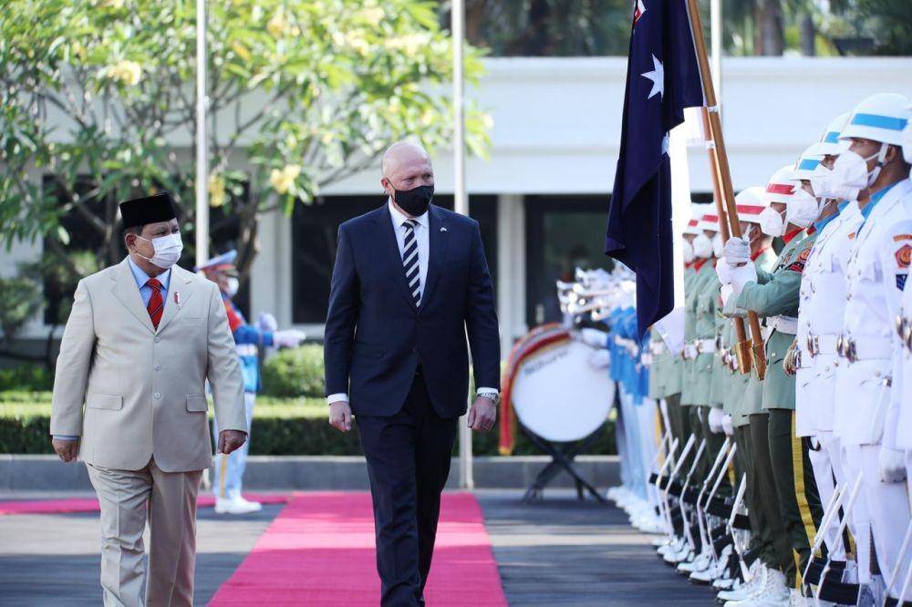 Menteri Pertahanan Prabowo Subianto ketika mendampingi Menhan Peter Dutton di kantor Kemenhan (Dokumentasi Kementerian Pertahanan)