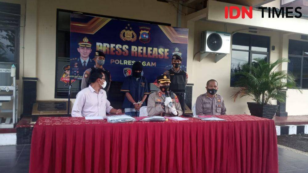 Pers rilis kasus pencabulan anak dibawah umur di Mapolres Agam, Sumatra Barat. Doc. IDN Times