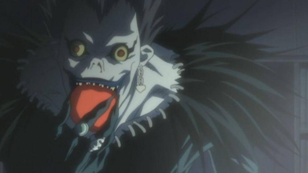 cuplikan adegan Ryuk memakan apel (dok. Studio Madhouse/Death Note)