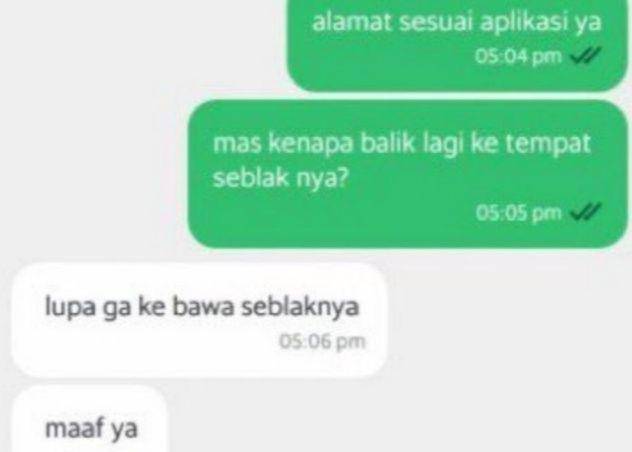 chat lucu kurir dan pelanggan (instagram.com/sukijan)