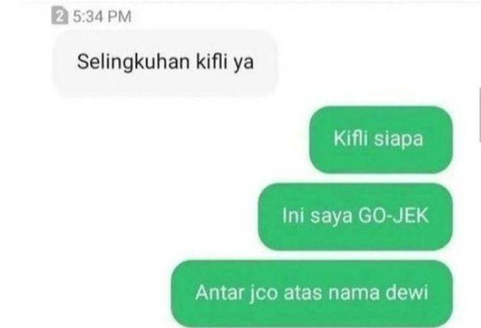 chat lucu kurir dan pelanggan (instagram.com/sukijan)