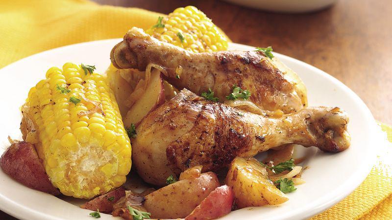 ilustrasi chicken and corn dinner (bettycrocker.com/Betty Crocker Kitchens)