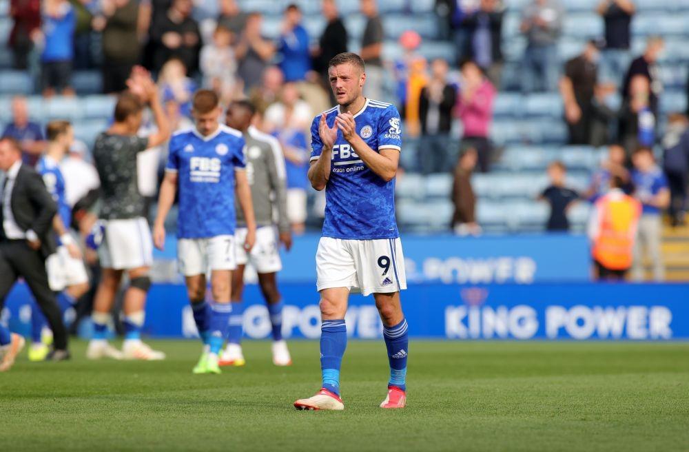 potret Jamie Vardy usai pertandingan melawan ManCity (twitter.com/LCFC)
