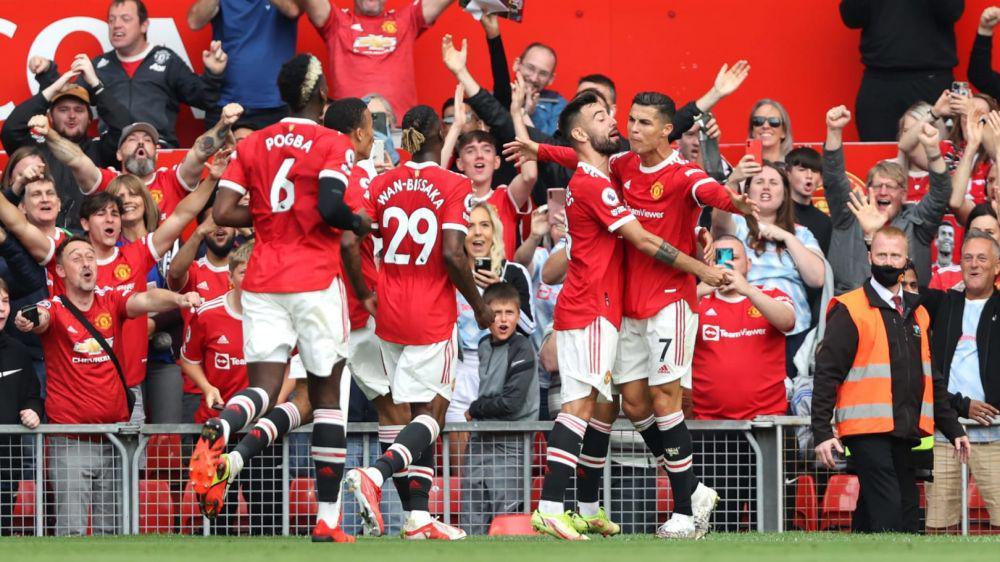 potret pemain Manchester United rayakan gol (90min.com)