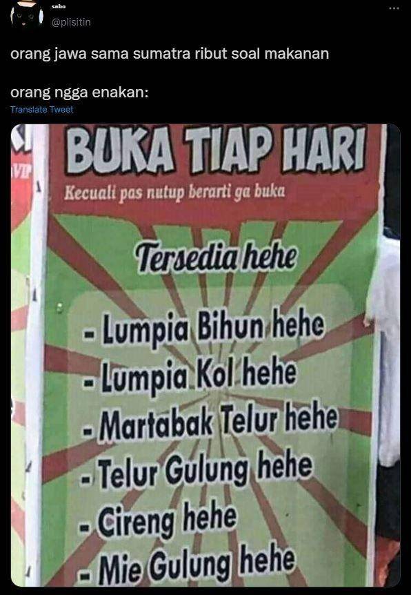 meme orang makan sesuai sifat (twitter.com/plisitin)