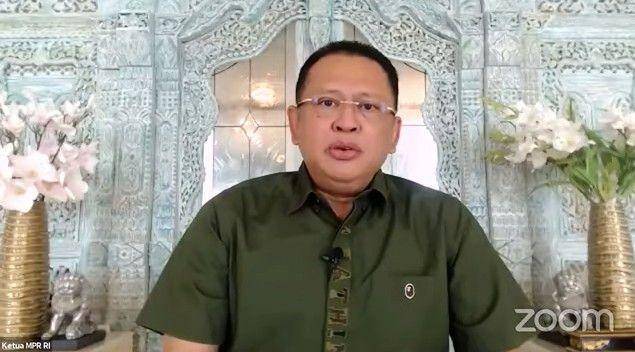 Ketua Majelis Permusyawaratan Bambang Soesatyo ketika memberikan penjelasan dalam diskusi virtual pada 13 September 2021 (Tangkapan layar YouTube Titi Anggraini)