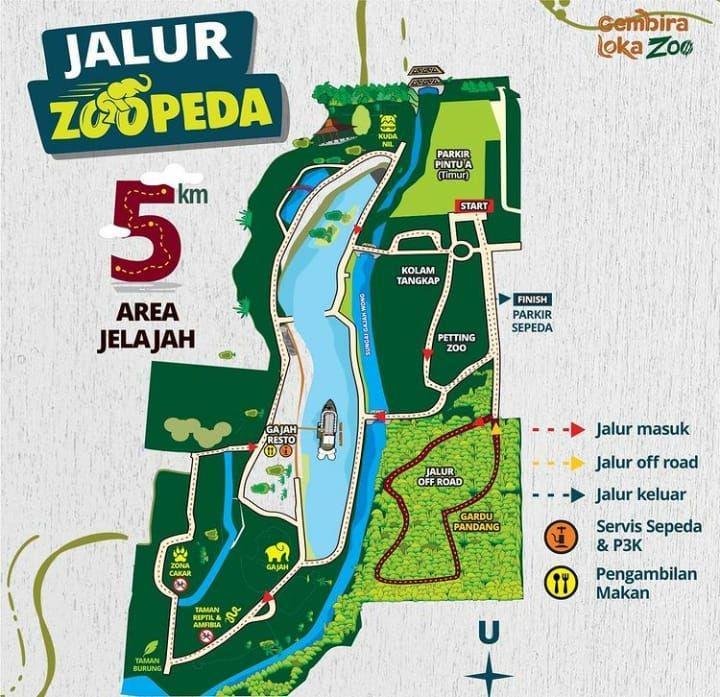 Program bersepeda di Kebun binatang Gembira Loka. Instagram/glzoojogja