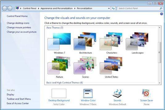 pengaturan wallpaper Windows 7 (dummies.com)