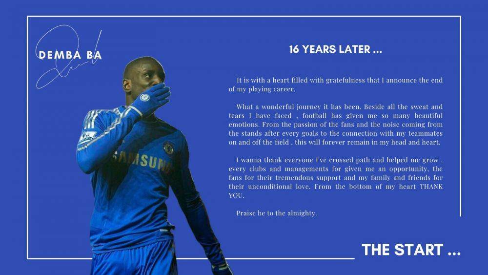 Demba Ba pamit dari dunia sepakbola (Twitter.com/@dembabafoot)