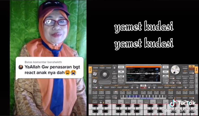 Ibu viral nyanyi Yamet Kudasi (TikTok.com/dewiismah)
