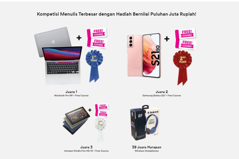 Hadiah lomba menulis EF Kids and Teens (ef.co.id)