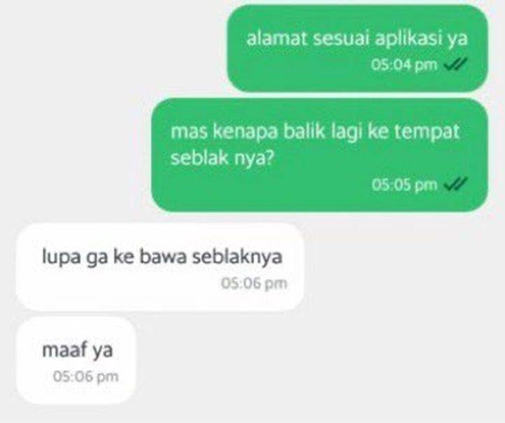 chat order makanan di ojek online (instagram.com/dramaojol.id)