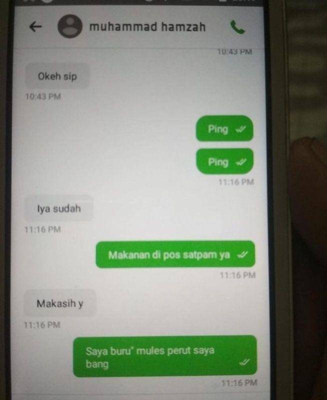 chat order makanan di ojek online (twitter.com/txtdariojoll)