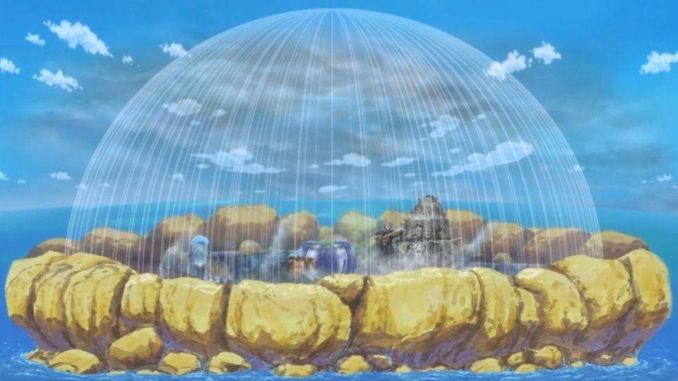cuplikan adegan Doflamingo menciptakan sangkar burung untuk mengurung Dressrosa (dok. Crunchyroll/One Piece)
