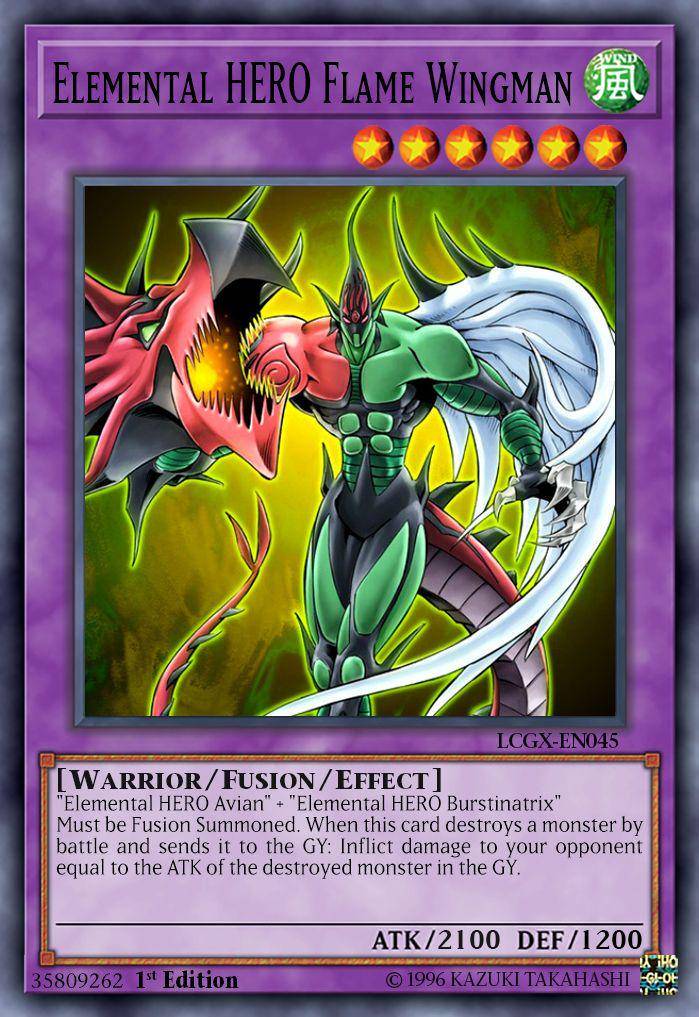 Elemental Hero Flame Wingman (dok. Konami Digital Entertainment/Yu-Gi-Oh! Duel Monsters GX)