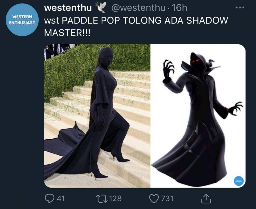 Kim Kardashian sebagai Shadow Master (twitter.com/westenthu)