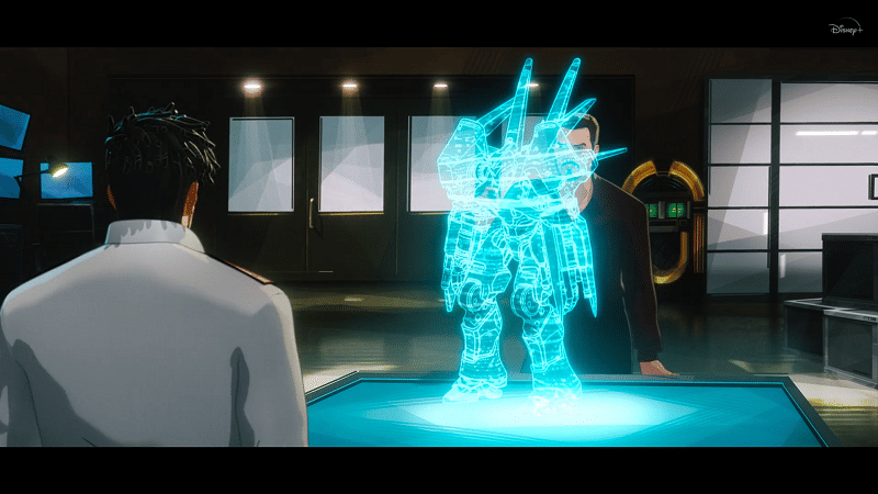 Desain proyek tesis Killmonger mirip robot anime. Disney+ Hotstar/What If?