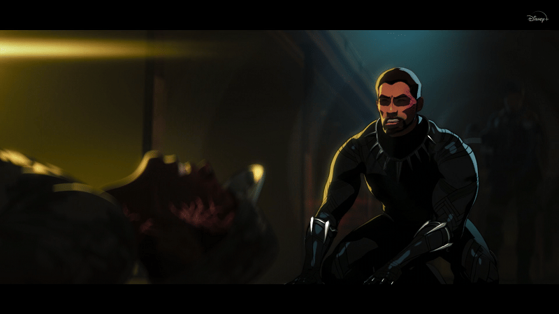 T'Challa dan Rhodey diserang Killmonger. Disney+Hotstar/What If?