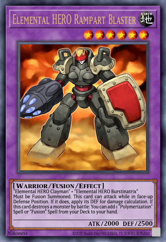 Elemental Hero Rampart Blaster (dok. Konami Digital Entertainment/Yu-Gi-Oh! Duel Monsters GX)
