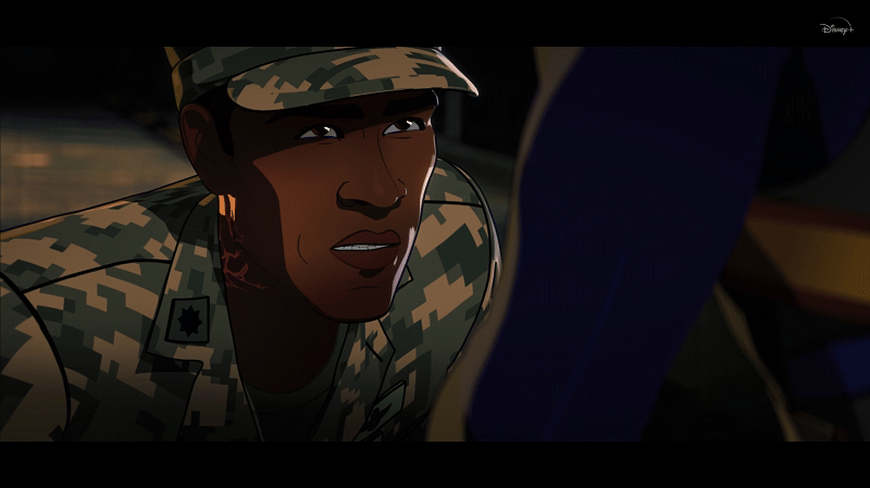 James Rhodes dalan ancaman Killmonger. Disney+Hotstar/What If?