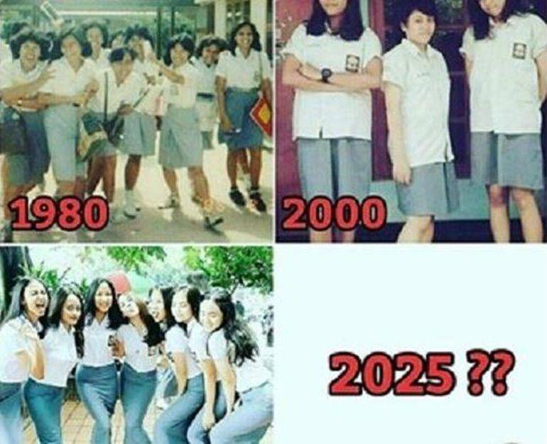 meme anak sekolah dulu vs sekarang (1cak.com)