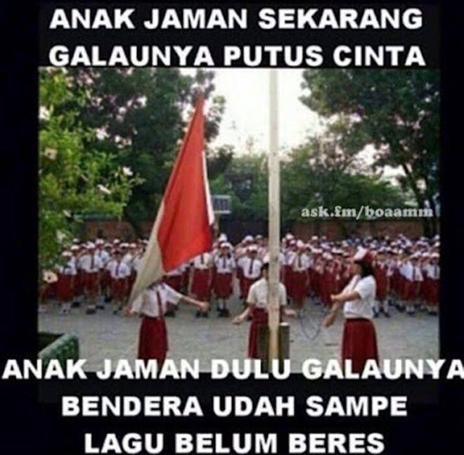 meme anak sekolah dulu vs sekarang (instagram.com/boaamm)
