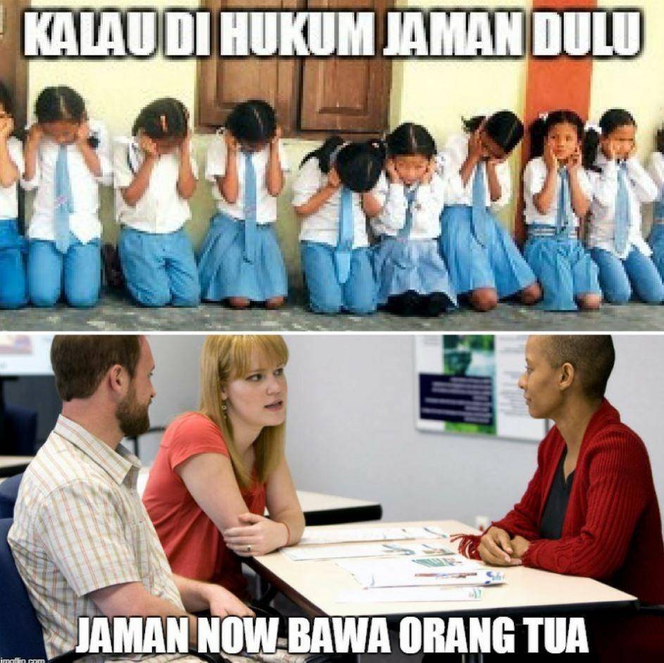 meme anak sekolah dulu vs sekarang (instagram.com/sejiwatinja)