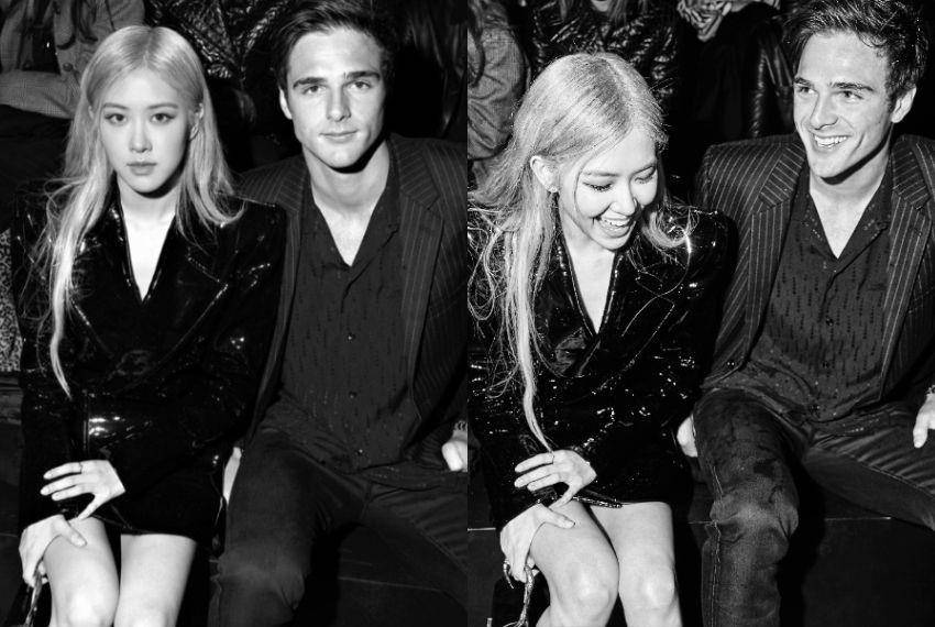 Rosé dan Jacob Elordi dalam acara Paris Fashion Week 2019 (twitter.com/roseyarchive)