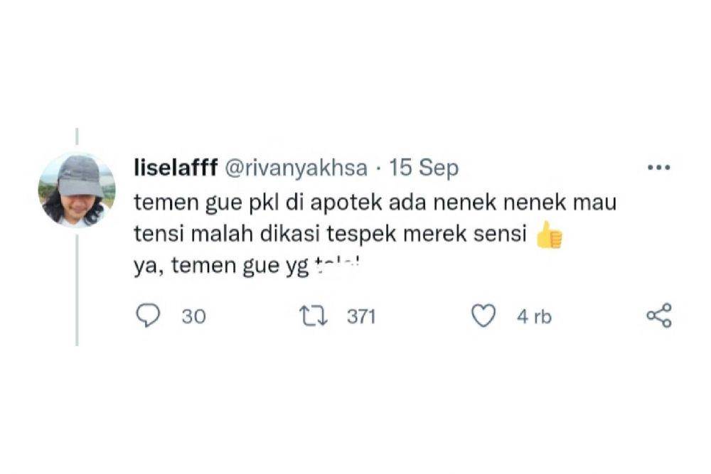 tweet bengek ketika beli obat (twitter.com/rivanyakhsa)