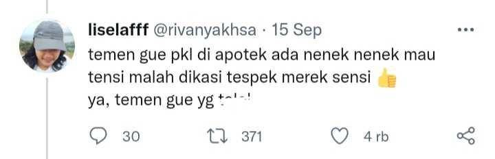 tweet bengek ketika beli obat (twitter.com/rivanyakhsa)
