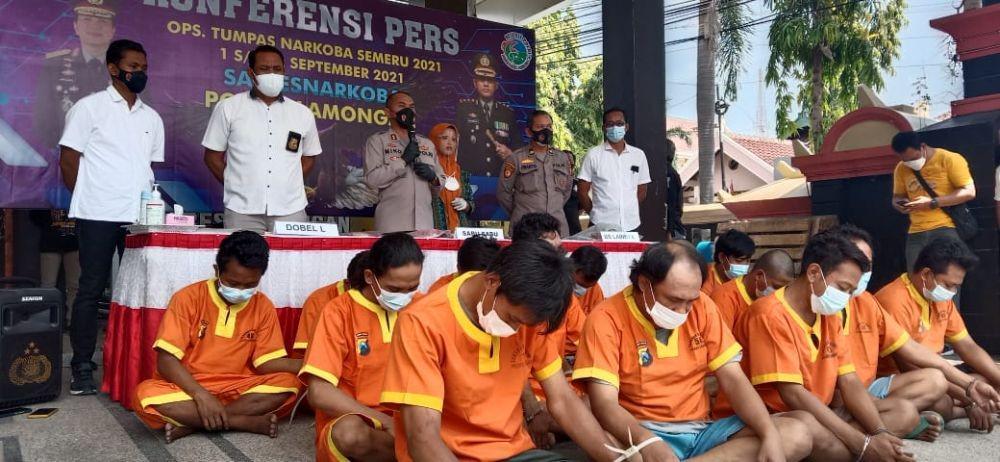 Operasi tumpas narkoba Semeru 2021, polisi berhasil amankan 15 pelaku. IDN Times/Istimewa