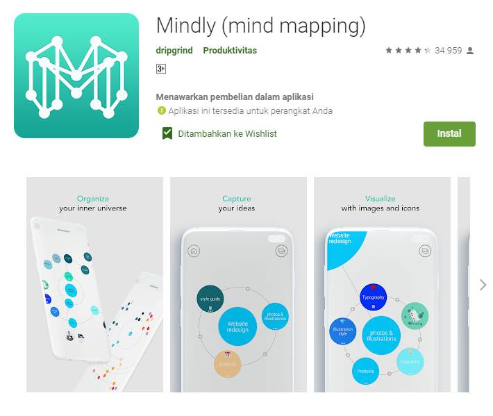 ilustrasi aplikasi Mindly (play.google.com)
