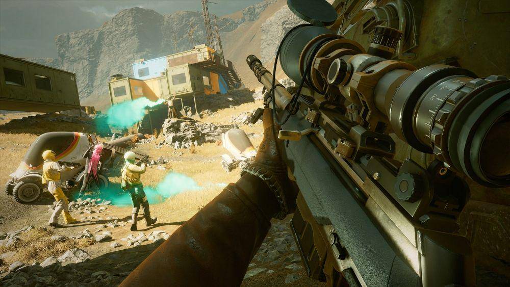 Menembak sembunyi-sembunyi pun bisa dilakukan dengan asyik. (dok. Bethesda Softworks/Deathloop)