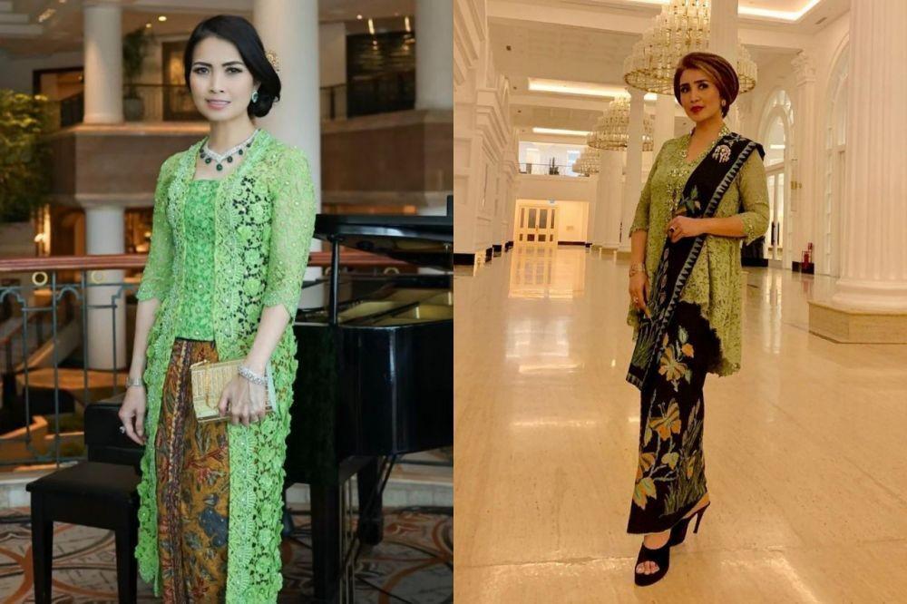 9 Adu Gaya Kebaya Liliana Tanoe vs. Sendy Yusuf, Penuh Wibawa!