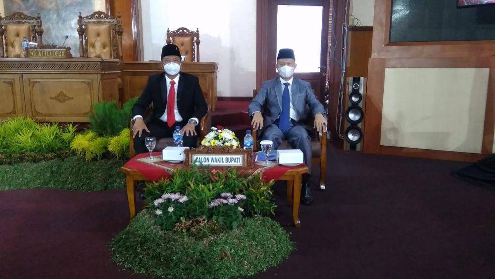 Cawabup Tulungagung saat hendak pemaparan visi dan misi. IDN Times/ Bramanta Pamungkas