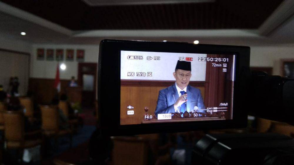 Cawabup nomor urut 2, Panhis Yody Wirawan saat memaparkan visi dan misi. IDN Times/ Bramanta Pamungkas