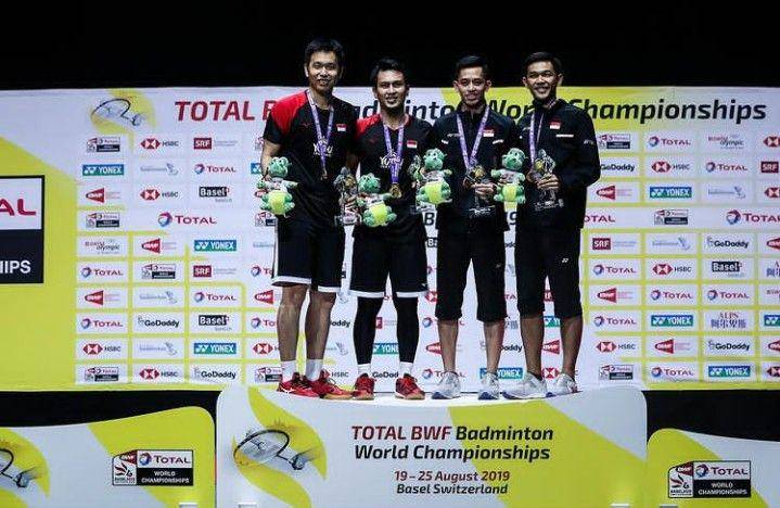 Hendra/Ahsan dan Fajar/Rian di BWF World Championships 2019 (instagram.com/hendrasansan)