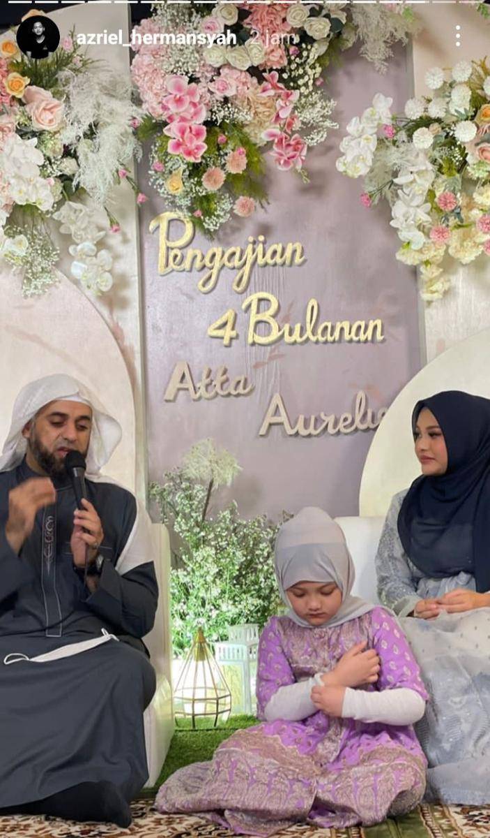 momen tasyakuran 4 bulanan Aurel (instagram.com/azriel_hermansyah)