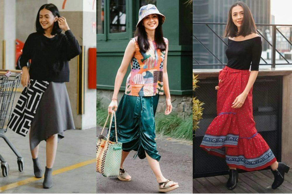 9 OOTD Agla Artalidia dengan Rok Asimetris, Indah Dipandang!