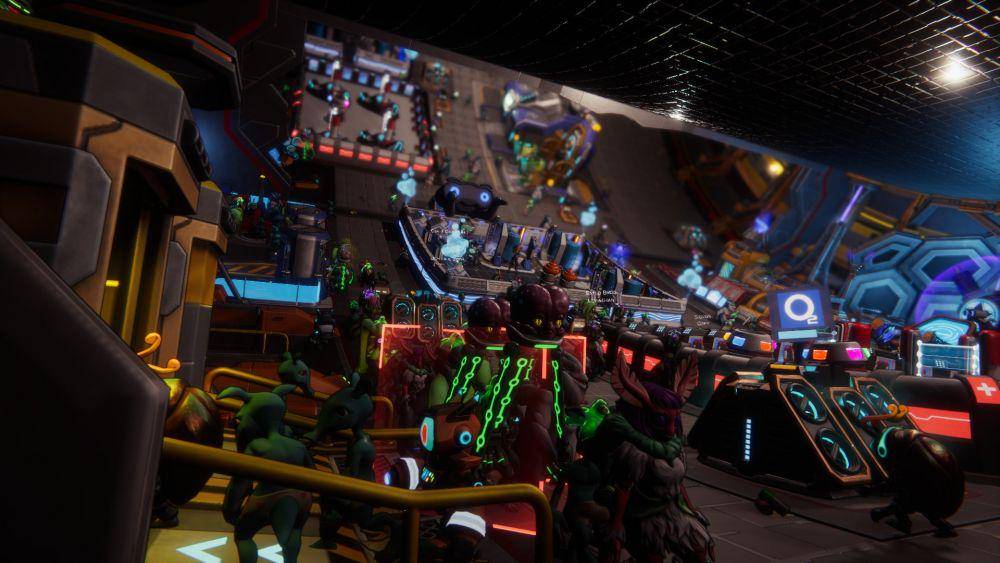 Sebanding dengan plot dan grafisnya yang agak absurd, audio pun terbilang renyah. (dok. Kalypso Media/Spacebase Startopia)