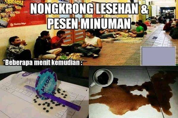 meme kebiasaan waktu nongkrong (instagram.com/receh.ai)