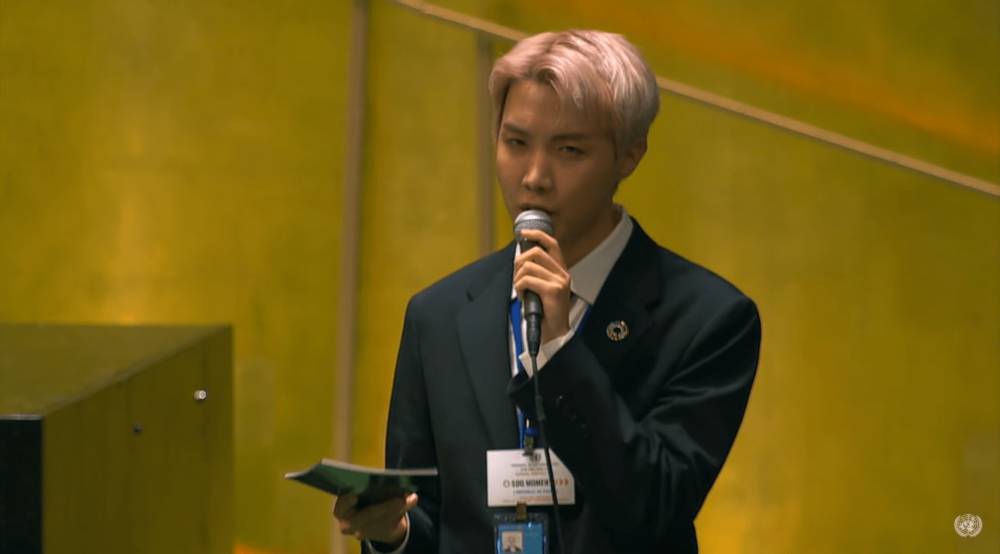 J-Hope BTS di UNGA Majelis Umum PBB ke-76 (youtube.com/United Nations)