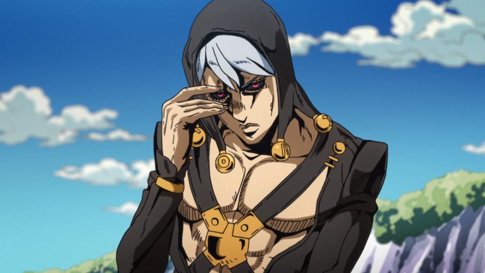 ilustrasi karakter Risotto Nero (dok. Netflix: JoJo's Bizarre Adventure: Golden Wind)]