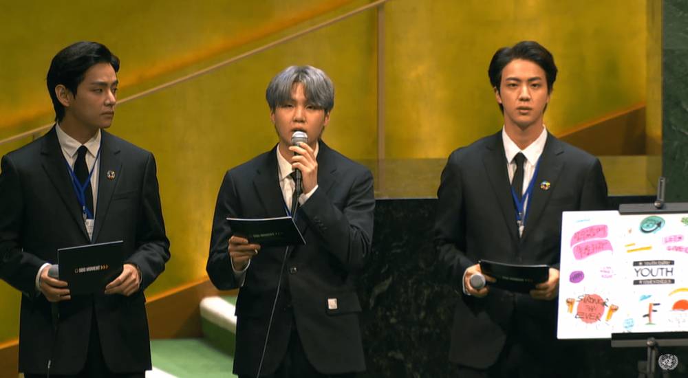 V, Suga, Jin di UNGA Majelis Umum PBB ke-76 (youtube.com/United Nations)
