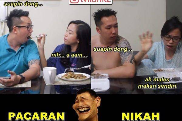 meme sebelum vs sesudah menikah (instagram.com/tvllankz)