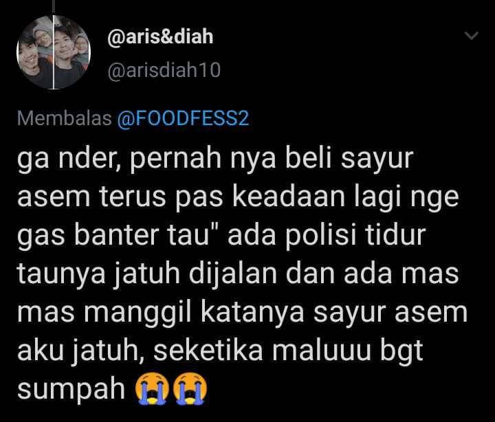 cerita makanan jatuh di jalan (twitter.com/arisdiah10)