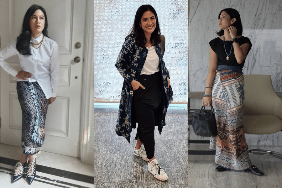 10 Outfit Dian Sastrowardoyo dengan Kain Tradisional Gaya Modern