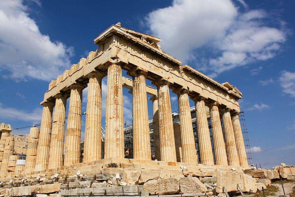 potret situs Yunani kuno Parthenon (pixabay.com/timeflies1955 )