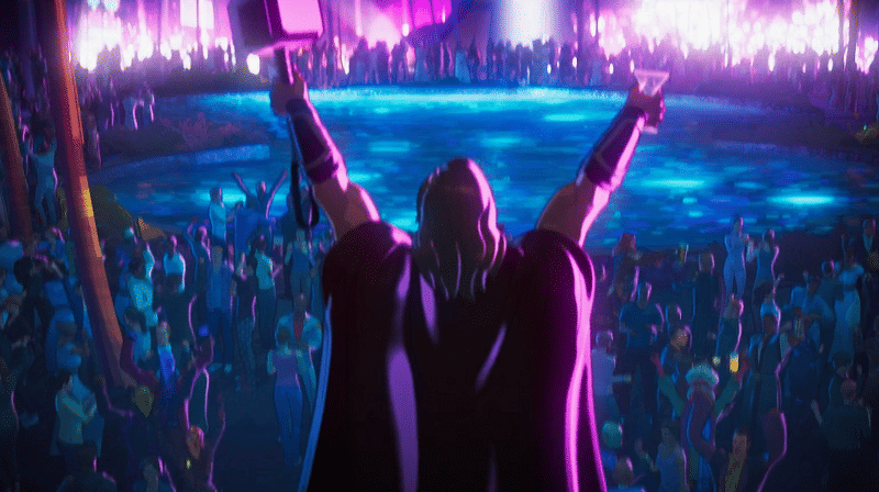 Thor berpesta di Las Vegas. Disney+ Hotstar/What If?